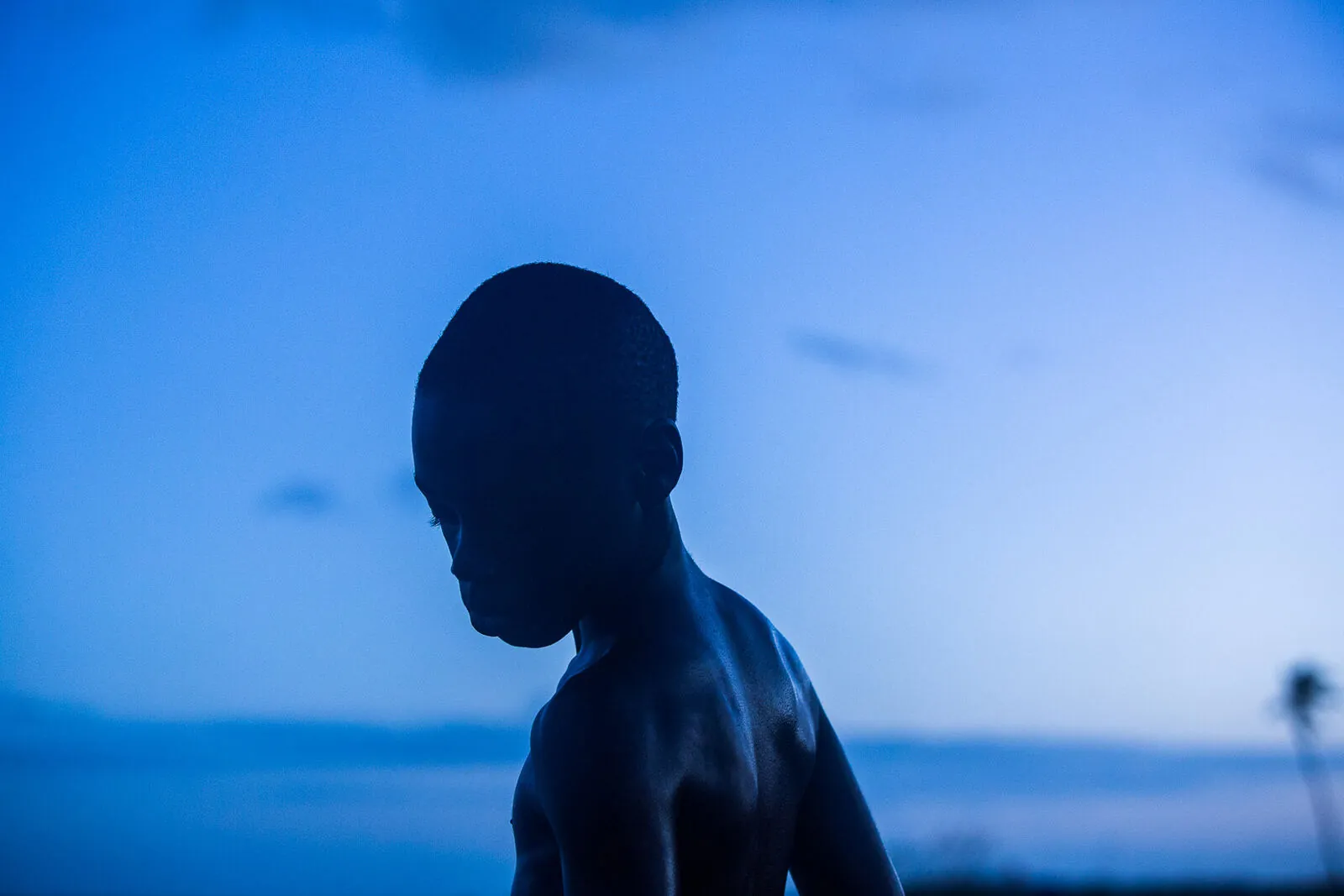 Night scene from the set of Moonlight, Miami, 2015